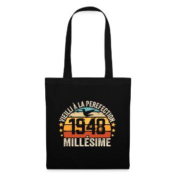 Millésime 1948 Cadeau D’anniversaire Rétro 1948 - Sac en tissu - noir - Devant