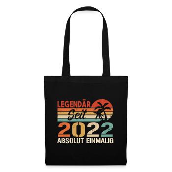Original 2022 Jahrgang Vintage Geburtstag 2022 - Stoffbeutel - Schwarz - Vorne