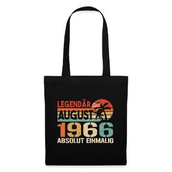 Geboren im August 1966 Funny Birthday Retro - Stoffbeutel - Schwarz - Vorne