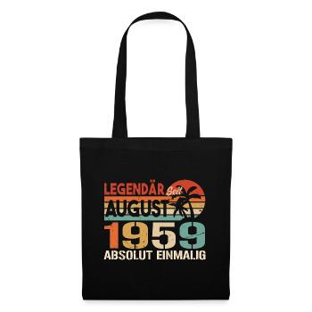 Geboren im August 1959 Funny Birthday Retro - Stoffbeutel - Schwarz - Vorne