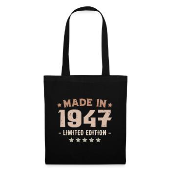 Made in 1947 Vintage 1947 Anniversary Gift - Tote Bag - black - Front