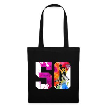 50TH BIRTHDAY BASKETBALL NUMBER 50 - Tote Bag - black - Front