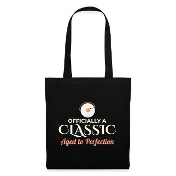50. Geburtstag Klassische Vinyl-Schallplatte Vintage - Stoffbeutel - Schwarz - Vorne