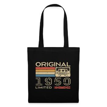 Retro 1950er Jahre Geburtstagsgeschenk - Jahrgang 1950er Jahre - Stoffbeutel - Schwarz - Vorne