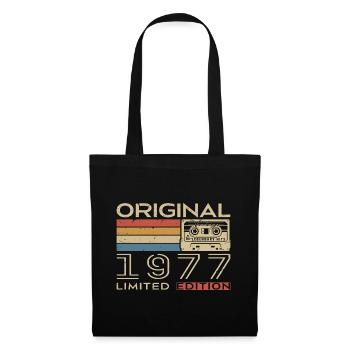 1977 Retro 1977 Geburtstagsgeschenk - Jahrgang 1977 - Stoffbeutel - Schwarz - Vorne