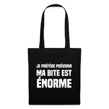 Homme Ma Bite Est énorme Cadeau Humour - Sac en tissu - noir - Devant