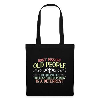 Personnes âgées Grand-père sarcastique - Sac en tissu - noir - Devant