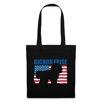 Bichon Frise - Sac en tissu - noir - Devant