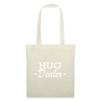 Hug Dealer Weiß Liebe Zuneigung lustig frech - Stoffbeutel - Natur - Vorne