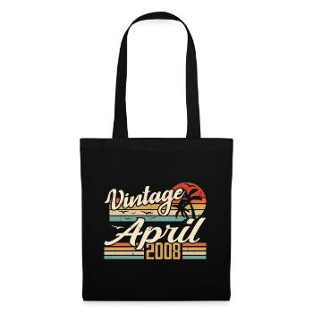 Avril 2008 Anniversaire Idée Cadeau Vintage 2008 - Sac en tissu - noir - Devant