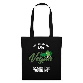 Vegan Vegetarier Geschenk World Vegan Day Essen - Stoffbeutel - Schwarz - Vorne