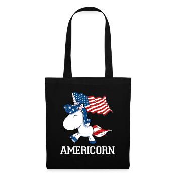 Amérique USA Licorne licornes cheval cadeau - Sac en tissu - noir - Devant