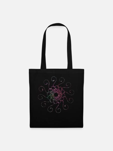 Mandala Glitzer - Stoffbeutel - Schwarz