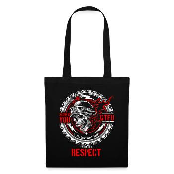 Motocycliste motard motard respect idée cadeau - Sac en tissu - noir - Devant