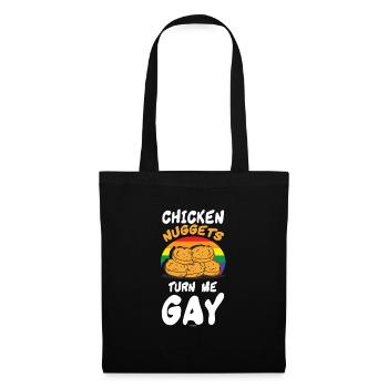 Lustige Huhn Nuggets LGBT - Stoffbeutel - Schwarz - Vorne