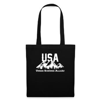 Allgäu Berge USA Alpen Wandern Heimat - Stoffbeutel - Schwarz - Vorne