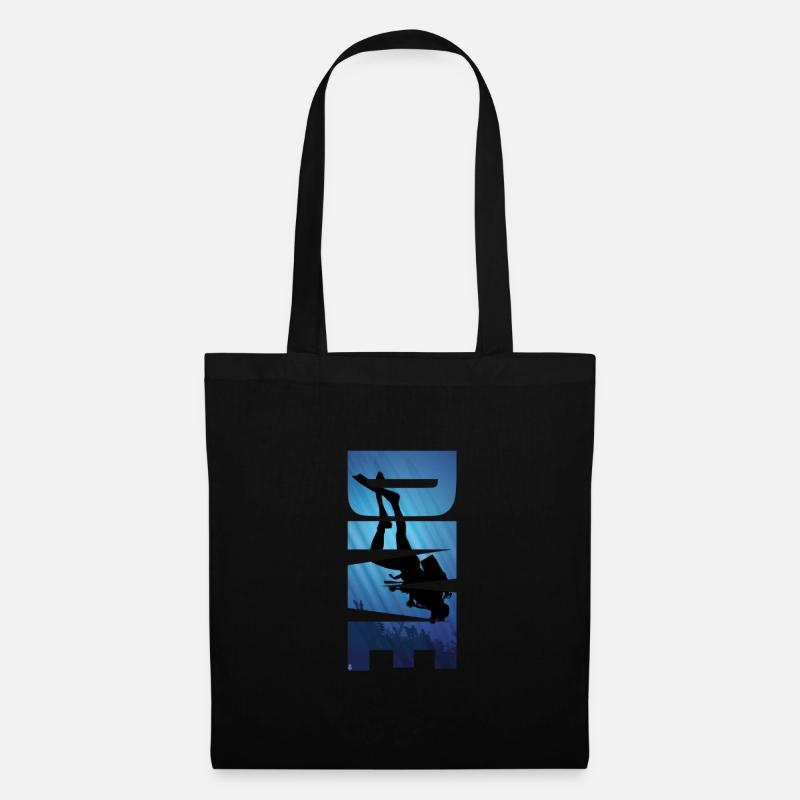 Dive Typography Underwater Scuba Diving Diver Gift - Tote Bag - black