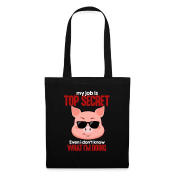 Profession travail agent Secret Porc Top Secret Bureau - Sac en tissu - noir - Devant