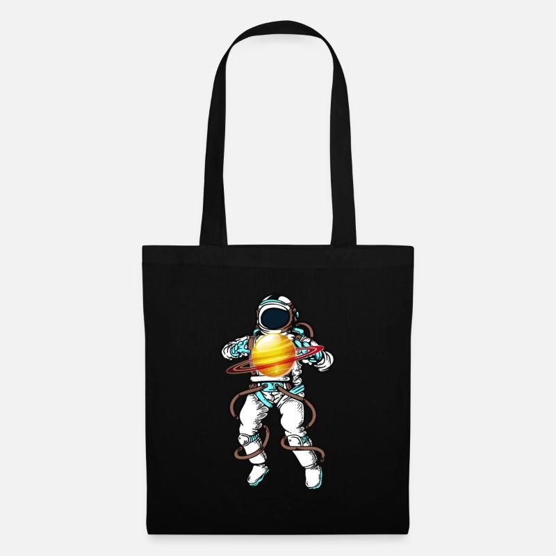 Weltraum Planet Orbit Galaxy Nerd Cool - Stoffbeutel - Schwarz
