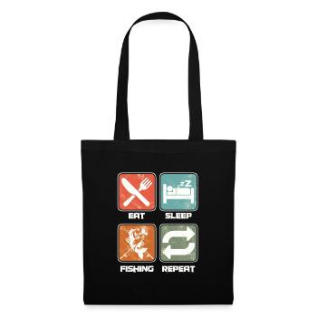 Eat Sleep Fishing Repeat Fishermen Fishers Fish - Tote Bag - black - Front