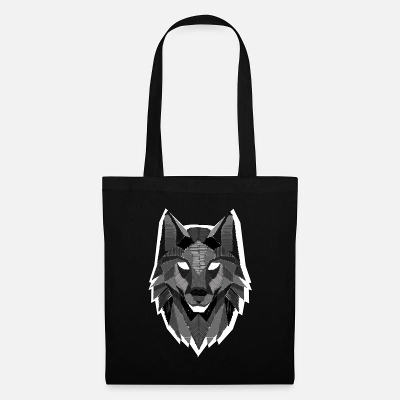 Wolfskopfwölfe Pack Alpha Carnivore Mammals Fur - Stoffbeutel - Schwarz