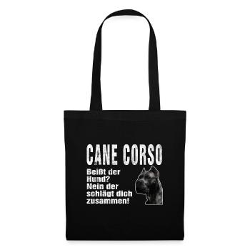 Cane Corso Dog Funny Saying Bite Beating - Tote Bag - black - Front