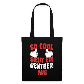 Cooles Ruhestand Rente Freizeit Fun Geschenk - Stoffbeutel - Schwarz - Vorne