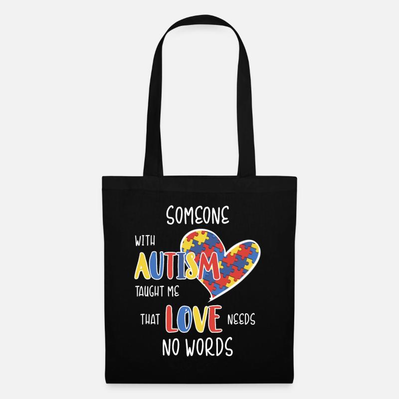 Autism Love needs no words - Stoffbeutel - Schwarz