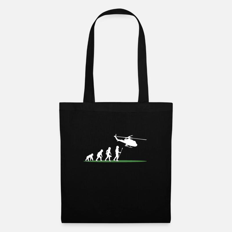 Helicopter Chopper Helipad Aircraft Pilot - Tote Bag - black
