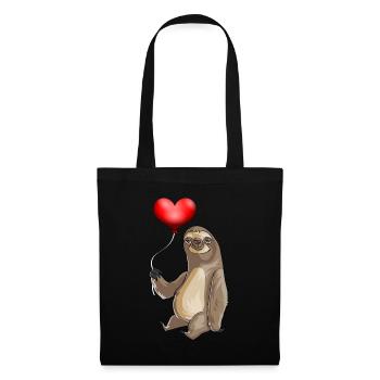 Valentines Sloth - Sac en tissu - noir - Devant