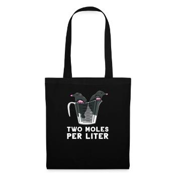 Maulwurf Mole pro Liter Chemie Physik Geschenk - Stoffbeutel - Schwarz - Vorne