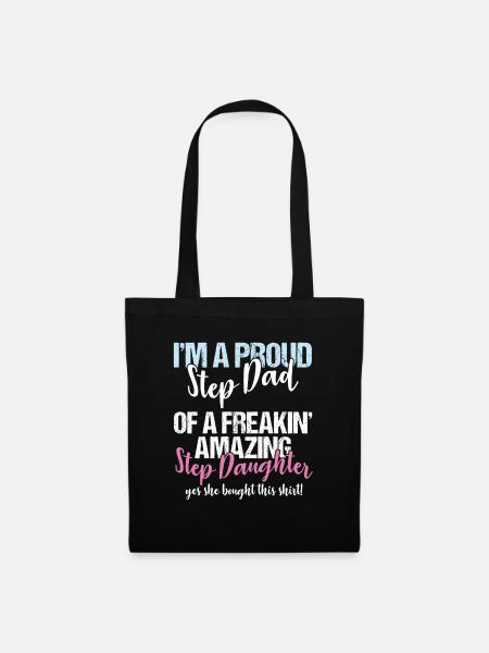 Stepdad I'm A Proud Step Dad Of Amazing Step - Tote Bag - black