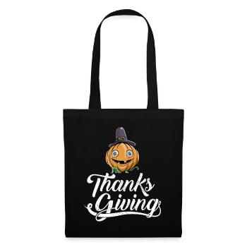 Citrouille de Thanksgiving - Sac en tissu - noir - Devant
