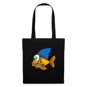 Smart goldfish with shark fin - Tote Bag - black - Front