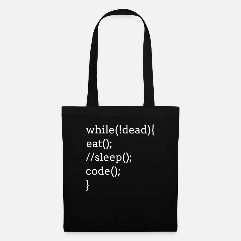 Programmation d'un jeu de mots pour développeur informatique - Sac en tissu - noir