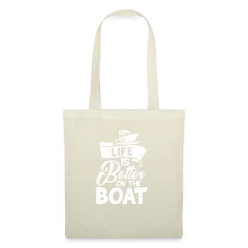 Boot Segelboot Kapitän Schiff Steuermann Geschenk - Stoffbeutel - Natur - Vorne