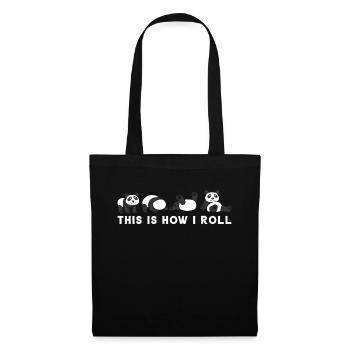 How I Roll Panda Bär Pandabär Abenteuer Geschenk - Stoffbeutel - Schwarz - Vorne