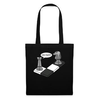 Schachzug Schach Pferd Bauer Schachfigur Geschenk - Stoffbeutel - Schwarz - Vorne
