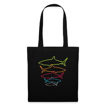 requins - Sac en tissu - noir - Devant