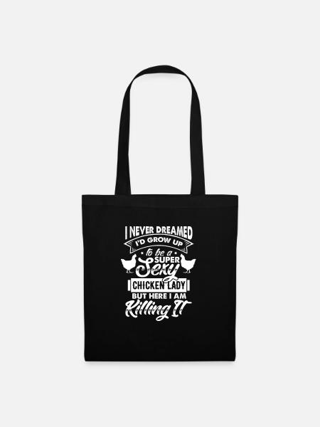 Chicken Lady Chicken Woman Chicken Lady Farmer's wife - Tote Bag - black