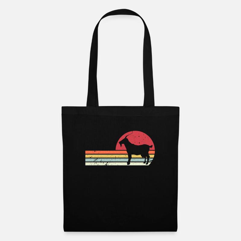 Goat goat goat goat retro gift - Tote Bag - black