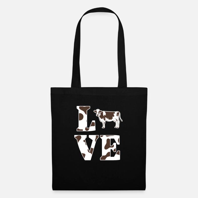 vache - Sac en tissu - noir