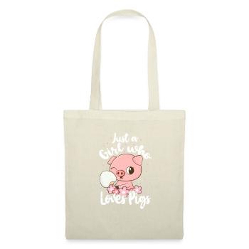 Cadeau fille cochon cochon cochon - Sac en tissu - nature - Devant