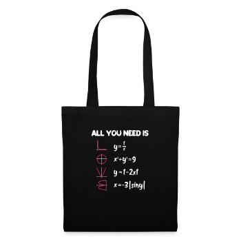 Cadeau de l'école de mathématiques - Sac en tissu - noir - Devant