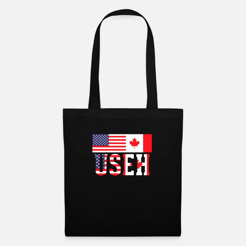 USA Kanada - Stoffbeutel - Schwarz