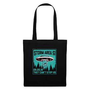 Storm Area 51 Alien Ufo Aliens Mystery Geschenk - Stoffbeutel - Schwarz - Vorne
