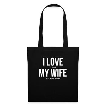 Angler husband - Tote Bag - black - Front