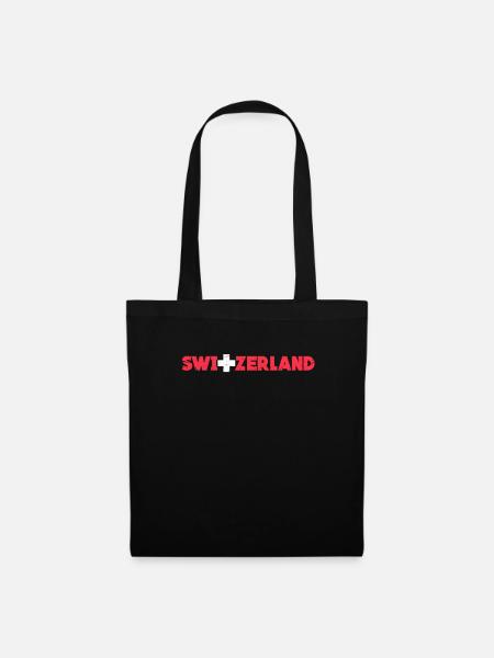 Schweiz Schweizer Switzerland Geschenk - Stoffbeutel - Schwarz