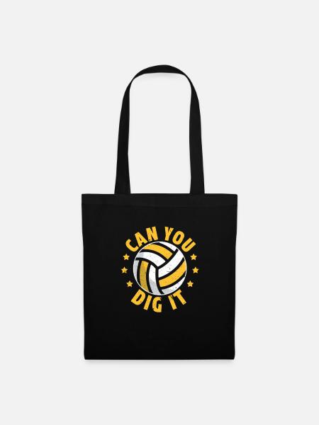 Volley Beach Volleyball Beachvolleyball Geschenk - Stoffbeutel - Schwarz