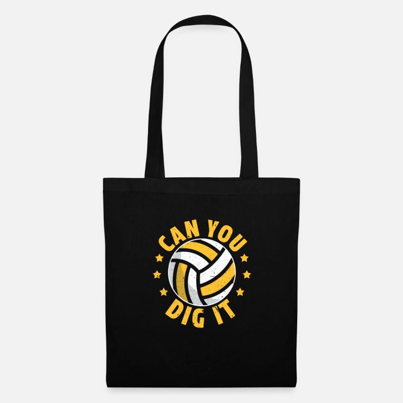 Volley Beach Volleyball Beachvolleyball Geschenk - Stoffbeutel - Schwarz